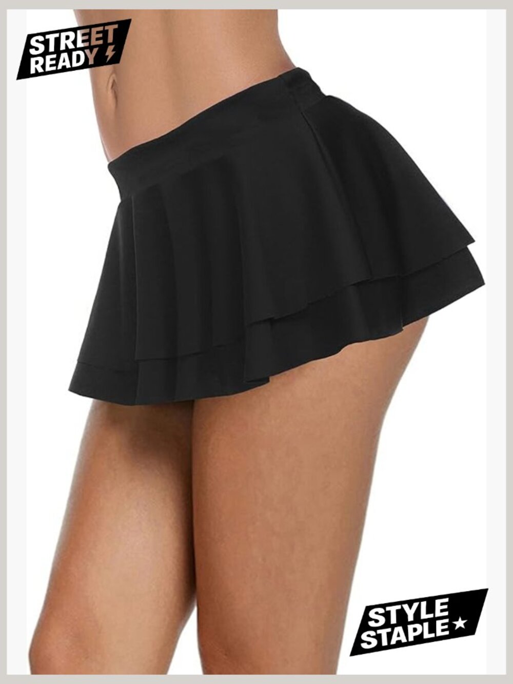 Pleated Mini Skirt Ruffle Lingerie Skirt Sleepwear Party
